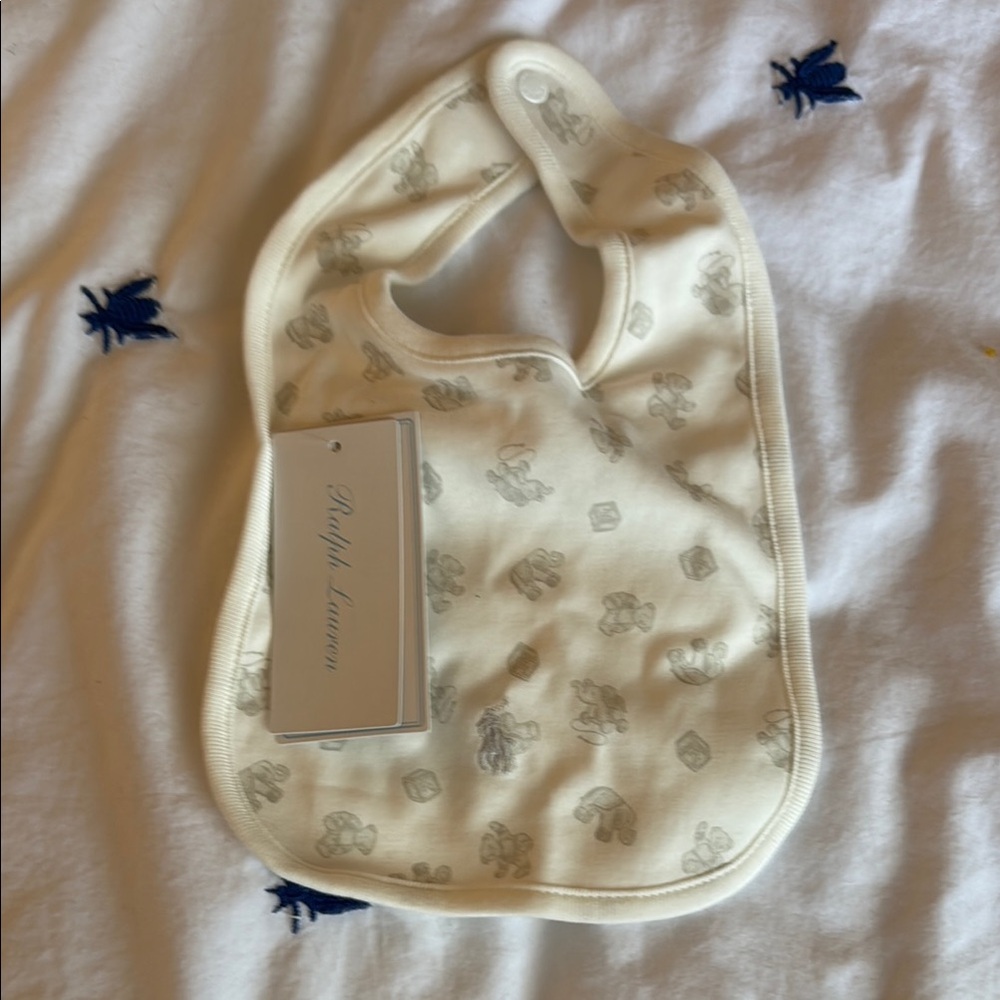 Ralph Lauren Cream Baby Bib